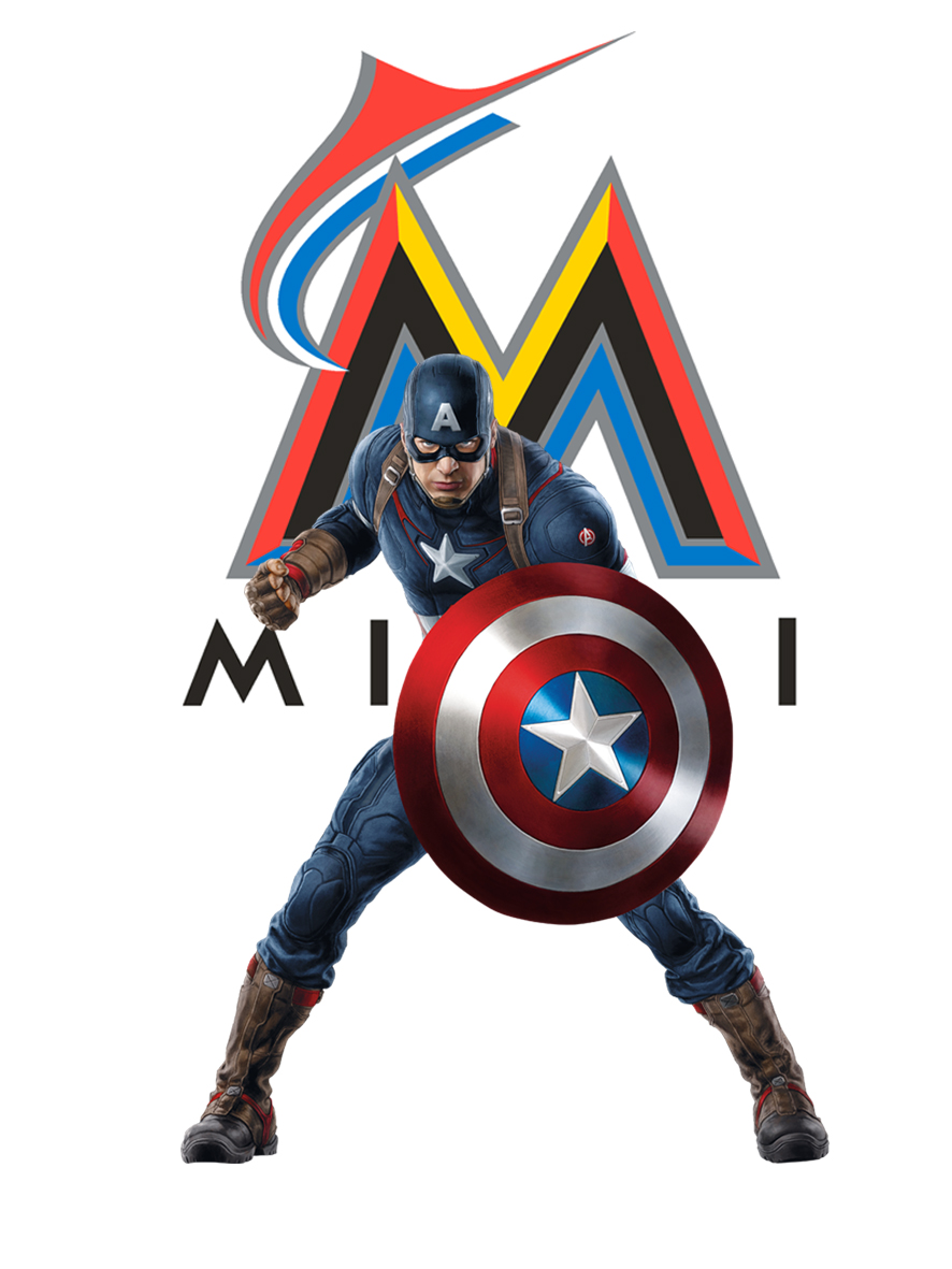 Miami Marlins Captain America Logo vinyl decal